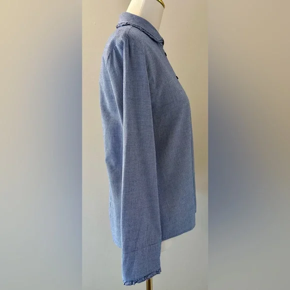 van Laack Germany Navy/White Button-Up Shirt w. Ruffled Edge. - Picture 7 of 15